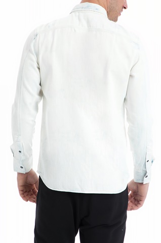 CALVIN KLEIN JEANS-Ανδρικό πουκάμισο CALVIN KLEIN JEANS λευκό