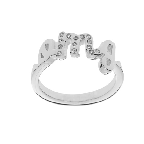 FOLLI FOLLIE-Γυναικείο επάργυρο δαχτυλίδι FOLLI FOLLIE ασημί