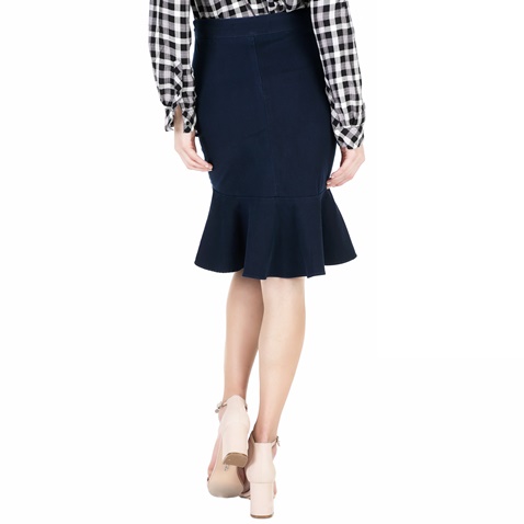 GUESS-Γυναικεία midi φούστα με βολάν Guess RUFFLE σκούρη μπλε