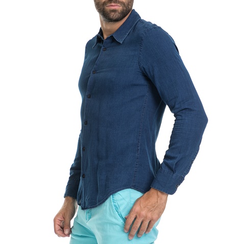 GAS-Ανδρικό πουκάμισο NIRO/8 OXFORD INDI GAS μπλε