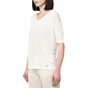 BROOKSFIELD-Γυναικεία λινή κοντομάνικη μπλούζα Brooksfield λευκή