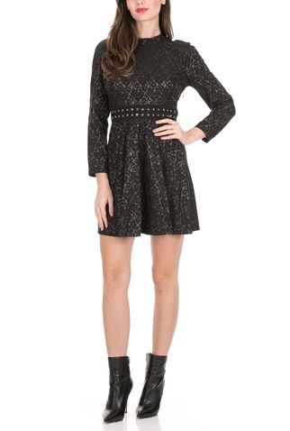 JUICY COUTURE-Γυναικείο mini φόρεμα JUICY COUTURE LACE STUDDED μαύρο