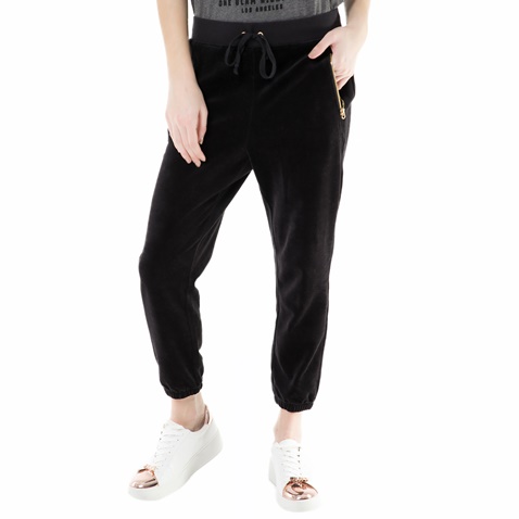 JUICY COUTURE-Γυναικείο βελουτέ παντελόνι φόρμας velour silverlake μαύρο