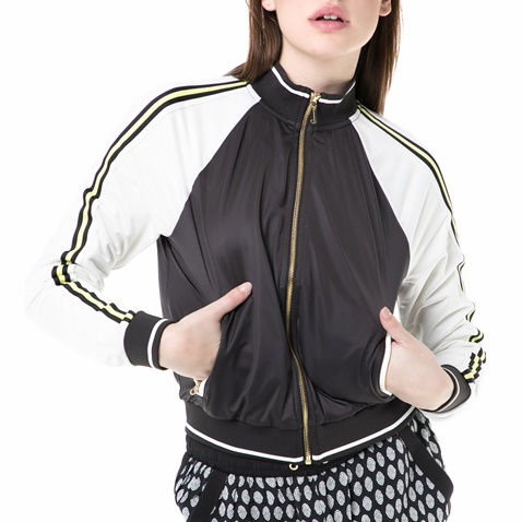 JUICY COUTURE-Γυναικείο bomber jacket tricot graphic Juicy Couture μαύρο - λευκό