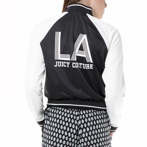 JUICY COUTURE-Γυναικείο bomber jacket tricot graphic Juicy Couture μαύρο - λευκό