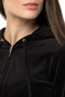 JUICY COUTURE-Γυναικεία βελουτέ ζακέτα με κουκούλα JUICY COUTURE VELOUR ROBERTSON μαύρη