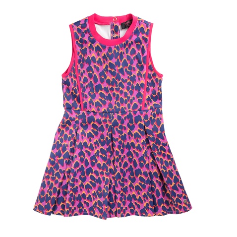 JUICY COUTURE KIDS-Φόρεμα JUICY COUTURE OFF BEAT LEOPARD SCUBA ροζ-μοβ 