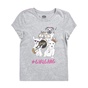 JUICY COUTURE KIDS-Κοριτσίστικη κοντομάνικη μπλούζα JUICY COUTURE DOG BAND GRAPHIC γκρι 
