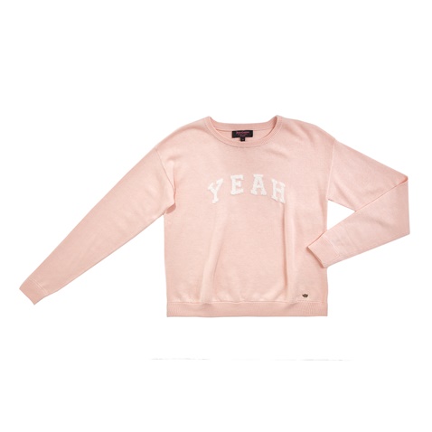 JUICY COUTURE KIDS-Κοριτσίστικη πλεκτή μπλούζα JUICY COUTURE YEAH INTARSIA ροζ 