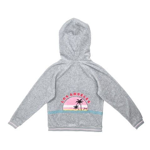 JUICY COUTURE KIDS-Κοριτσίστικη ζακέτα JUICY COUTURE MICROTERRY LA SUNSET γκρι 