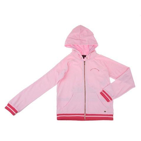 JUICY COUTURE KIDS-Κοριτσίστικη ζακέτα JUICY COUTURE MICROTERRY LA SUNSET ροζ