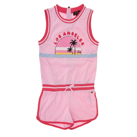 JUICY COUTURE KIDS-Ολόσωμη φόρμα JUICY COUTURE MICROTERRY LA SUNSET ροζ