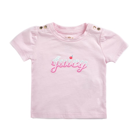 JUICY COUTURE KIDS-Βρεφική κοντομάνικη μπλούζα JUICY COUTURE ροζ 