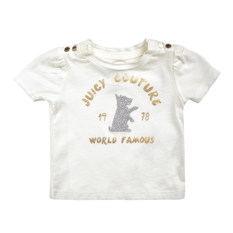JUICY COUTURE KIDS-Βρεφική κοντομάνικη μπλούζα JUICY COUTURE εκρού 