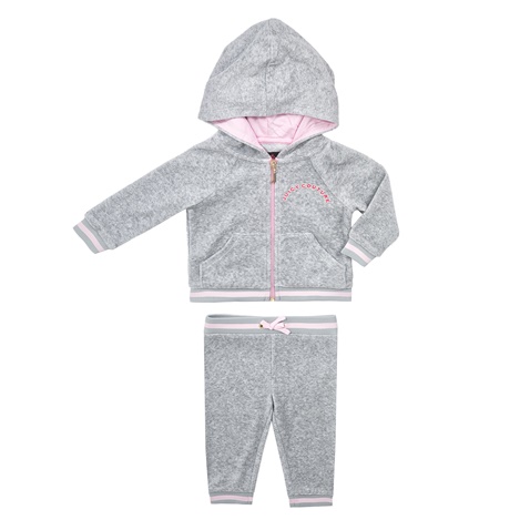 JUICY COUTURE KIDS-Σετ φόρμας ζακέτα-παντελόνι JUICY COUTURE γκρι 