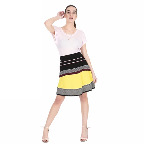 SCOTCH & SODA-Γυναικεία μίνι φούστα Scotch & Soda A-line skirt with special knit ριγέ