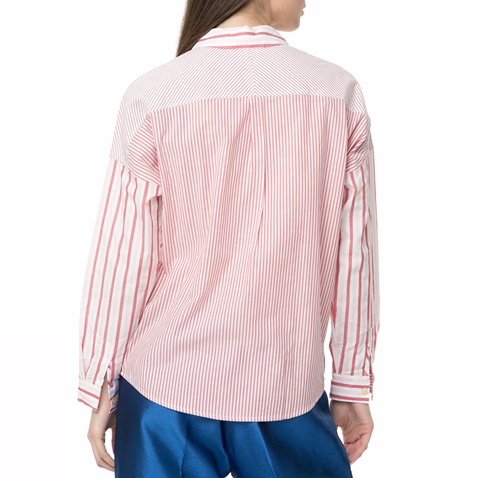 SCOTCH & SODA-Γυναικείο ριγέ πουκάμισο Scotch & Soda Relaxed fit κόκκινο-άσπρο