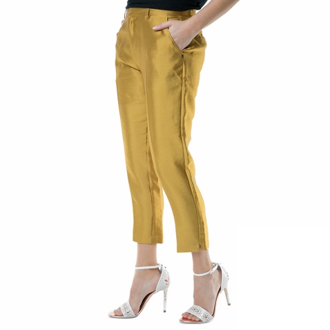 SCOTCH & SODA-Γυναικείο παντελόνι με τσάκιση Scotch & Soda χρυσό