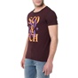 SCOTCH & SODA-Ανδρική κοντομάνικη μπλούζα SCOTCH & SODA μπορντό με στάμπα 