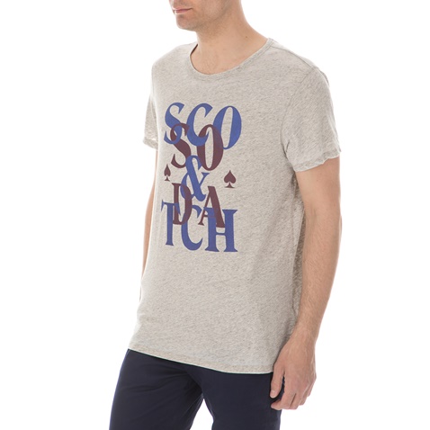 SCOTCH & SODA-Ανδρική κοντομάνικη μπλούζα SCOTCH & SODA μπεζ