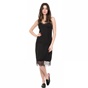 JUICY COUTURE-Γυναικείο midi φόρεμα  LACE SLIPJUICY COUTURE μαύρο