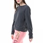 JUICY COUTURE-Γυναικεία φούτερ μπλούζα distressed mineral wash Juicy Couture γκρι