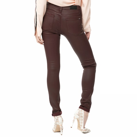 REIKO-Γυναικείο τζιν παντελόνι κερωμένο NELLYEH16 REIKO μπορντό