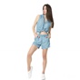 G-STAR RAW-Γυναικείο τζιν ολόσωμο σορτς Bronson Short Suit γαλάζιο-λευκό