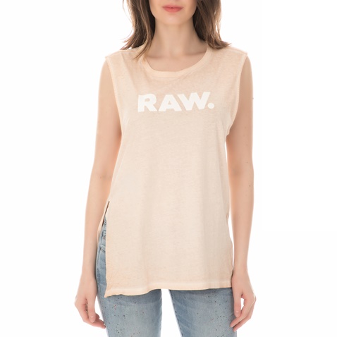 G-STAR RAW-Γυναικεία αμάνικη μπλούζα G-STAR RAW πορτοκαλί