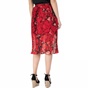 GARCIA JEANS-Πλισέ φούστα GARCIA JEANS κόκκινη με φλοράλ μοτίβο 