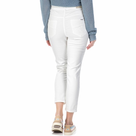 GARCIA JEANS-Γυναικείο ψηλόμεσο τζιν cropped παντελόνι Garcia Jeans λευκό