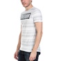 GARCIA JEANS-Ανδρική κοντομάνικη μπλούζα GARCIA JEANS λευκή με στάμπα 