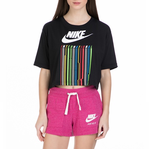 NIKE-Γυναικεία κοντή μπλούζα Nike μαύρη