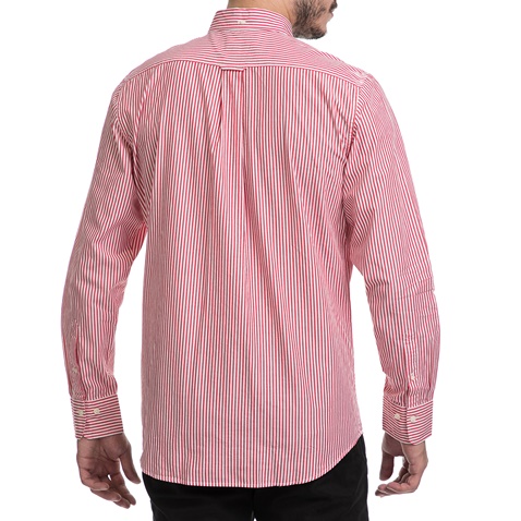 GANT-Ανδρικό πουκάμισο GANT κόκκινο-λευκό             