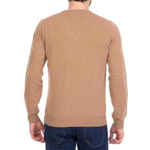 GANT-Ανδρικό πουλόβερ με V GANT καφέ