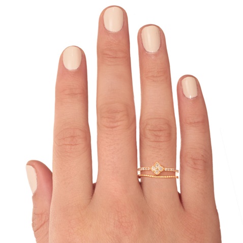JEWELTUDE-Γυναικείο επίχρυσο δαχτυλίδι Μισόβερα Σταυρός