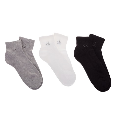 CK UNDERWEAR-Ανδρικό σετ κάλτσες Calvin Klein λευκές-γκρι-μαύρες