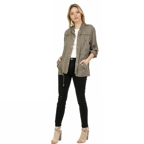 JUICY COUTURE-Γυναικείο jacket  SHADY PALM TENCEL JUICY COUTURE μπεζ 