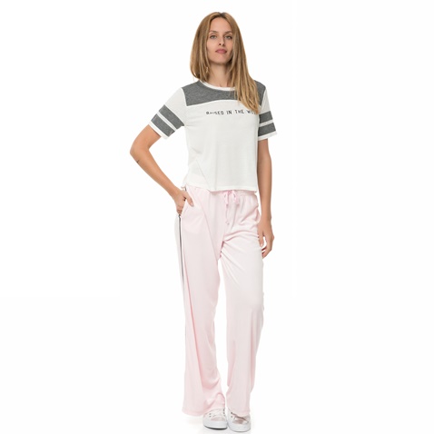 JUICY COUTURE-Γυναικείο παντελόνι φόρμας JUICY COUTURE TRK LW VELOUR MALIBU ροζ