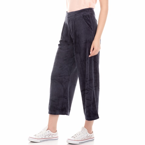 JUICY COUTURE-Γυναικείο παντελόνι VELOUR CROPPED JUICY COUTURE  μπλε