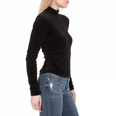 JUICY COUTURE-Γυναικεία μπλούζα με ζιβάγκο STRETCH VELOUR JUICY COUTURE μαύρη