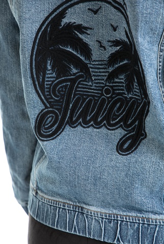 JUICY COUTURE-Γυναικείο τζιν μπουφάν NOVELTY PARROT JUICY COUTURE μπλε 