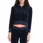 JUICY COUTURE-Γυναικεία ζακέτα CROPPED VELOUR μπλε