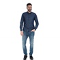 CALVIN KLEIN JEANS-Ανδρικό μακρυμάνικο πουκάμισο Calvin Klein Jeans σκούρο μπλε