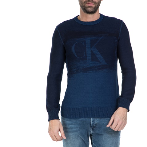 CALVIN KLEIN JEANS-Ανδρικό πουλόβερ Calvin Klein Jeans μαύρο - μπλε