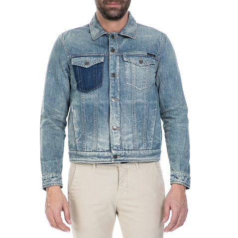 CALVIN KLEIN JEANS-Ανδρικό τζιν jacket Calvin Klein Jeans μπλε ξεβαμμένο