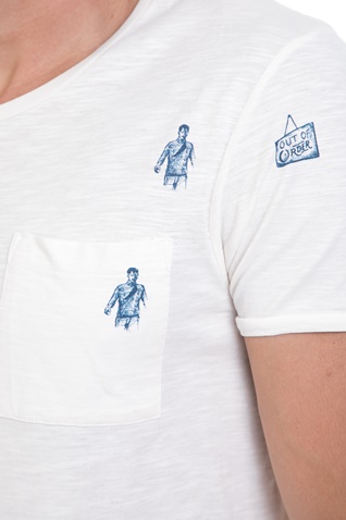 SCOTCH & SODA-Ανδρική μπλούζα Ams Blauw allover print tee λευκή