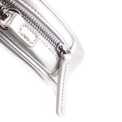 FOLLI FOLLIE-Γυναικεία στρογγυλή τσάντα χιαστί FOLLI FOLLIE ασημί