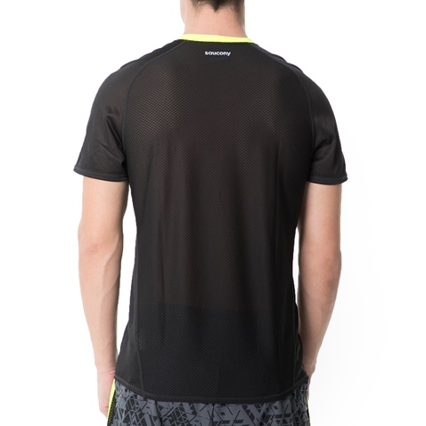 SAUCONY-Ανδρική κοντομάνικη μπλούζα Saucony REVOLUTION μαύρη