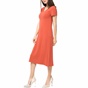 AMERICAN VINTAGE-Γυναικείο midi φόρεμα ENA36TVE17 AMERICAN VINTAGE κεραμιδί